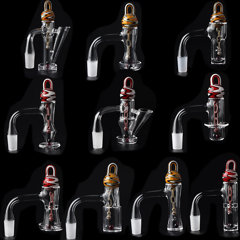 Full Weld Beveled Edge Terp Slides Terp Slurper Terpnado Blender Auto Spinner Hourglass Quartz Banger With US Color Glass Terp Chains Ruby Silicon C