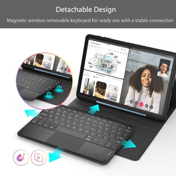 Keyboard For Samsung Galaxy Tab S7 FE-S8 S9 Plus 12.4 S8 Ultra 14.6in Magic Keyboard Cover For Galaxy Tab S6 Lite A8 Tablet Case