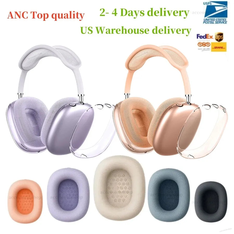 B1 MAX Top ANC Metal Pro max air pro 2 3 4 Headband Headphone Accessories Transparent Solid Silicone Waterproof Protective case air Maxs Headphones