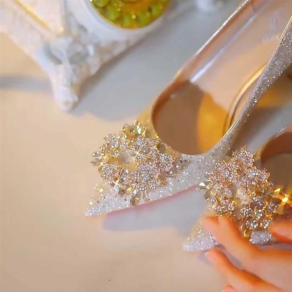 P7french Sequined Crystal Dia Engagement Wedding Dress Xiuhe Bridesmaid Bride Shoes Banquet Not Tired Feet High Heels