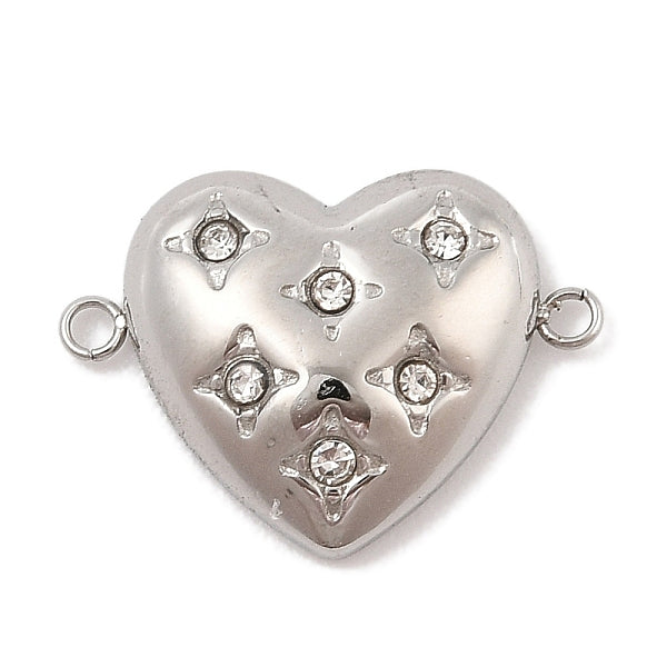 Verbindungsstück-Charms aus 304 Edelstahl mit Mikropflaster und klaren Zirkonia