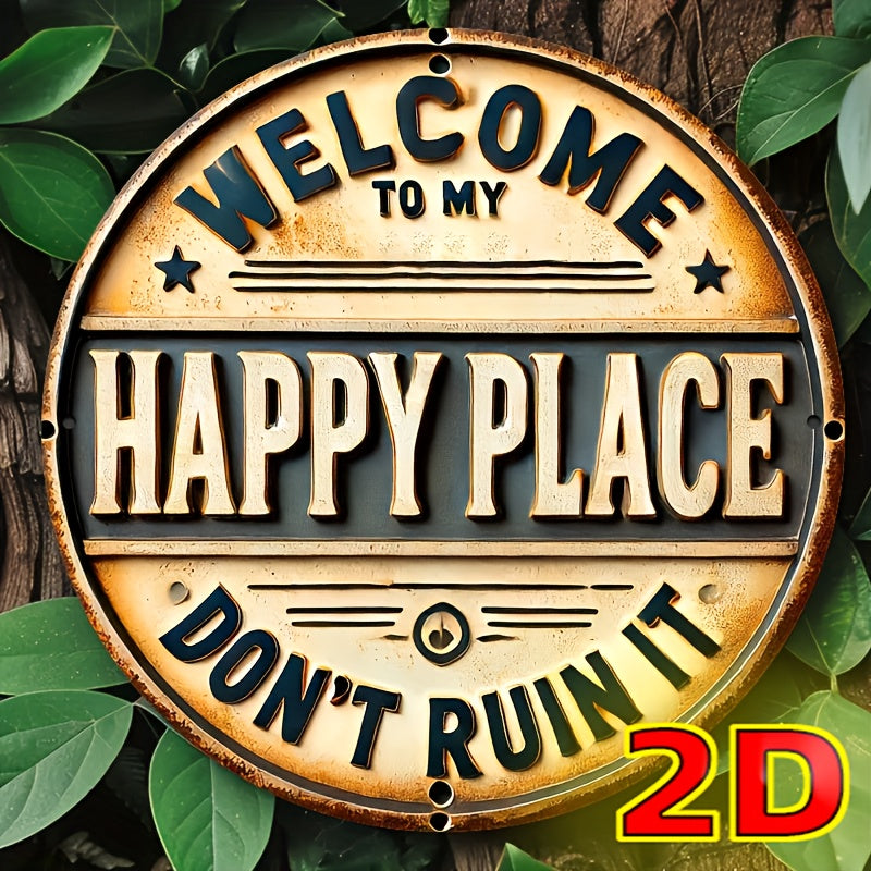 TEMU 2d Flat Welcome To Iron Metal Poster Wall Decor, 8x8 Inch, For Home, Yard, Room, Kitchen, Man Cave, As Perfect Gift For Women, Mom , Room Decor