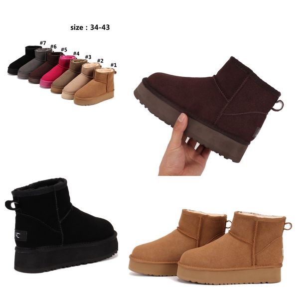 Thick-soled snow bootses New Australia ankle designer fashion brand Fur one-piece warm shoes tasmans Wool boots