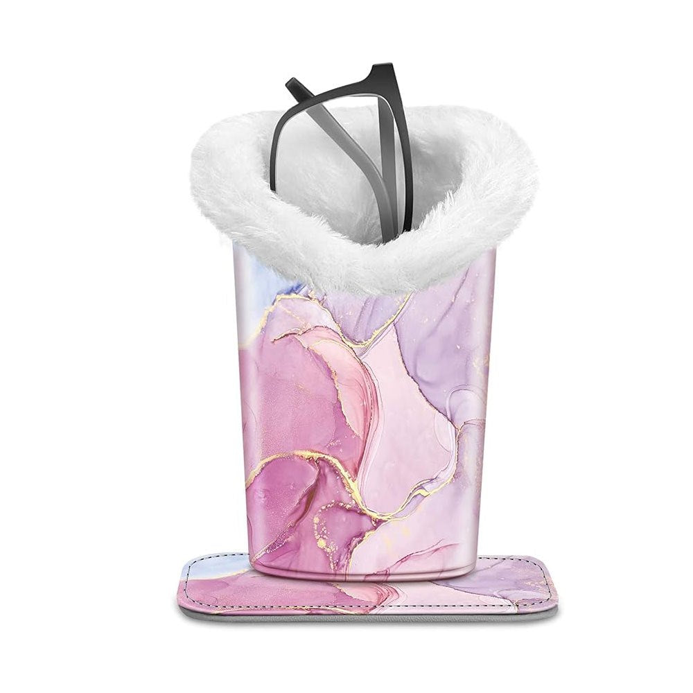 TEMU Plush Lined Eyeglasses Holder Protective Glasses Holder Stand Case Anti-scratch Glasses Storage Organizer For Desk, Nightstand, Office