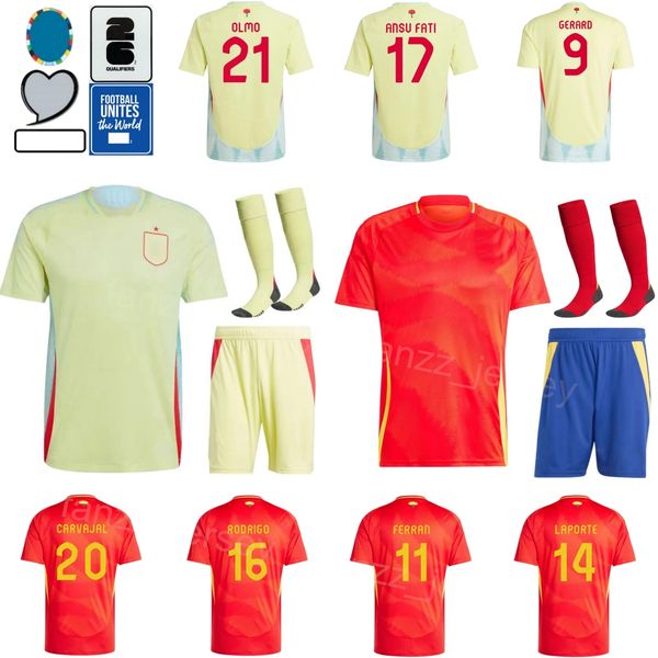 2024-25 National Team Euro Cup Soccer Jerseys Man Youth RODRI OLMO LAPORTE WILLIAMS MORATA YAMAL OYARZABAL SARABIA SIMON CUCURELLA NORMAND F