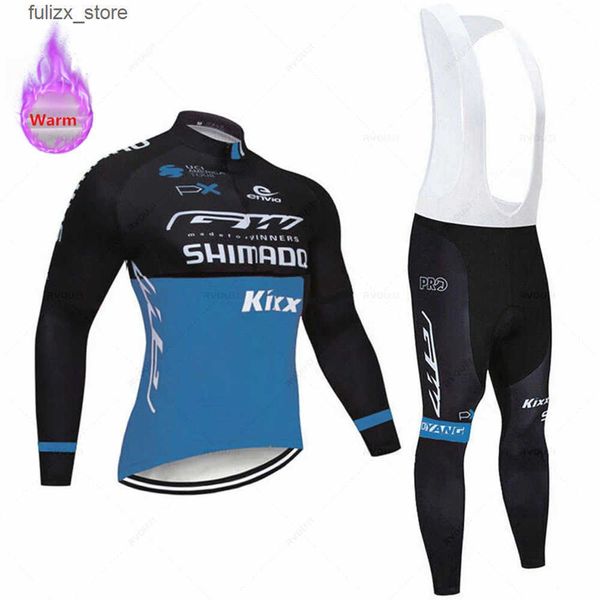 Cycling Jersey Sets Hot wool bicycle jersey set professional bicycle set mountain bike clothing winter sportswear L240910