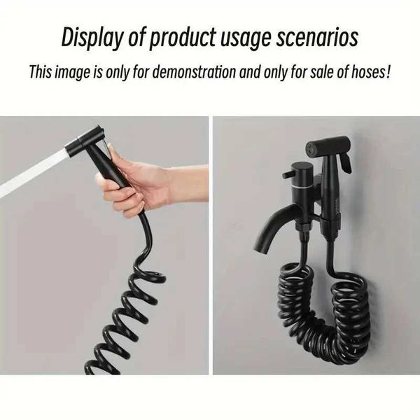 Useful Flexible Anti-wrap Telephone Line Style Bath Sprayer Connect Pipe Spring Shower Hose Toilet Bidet Water PlumbingCL240801