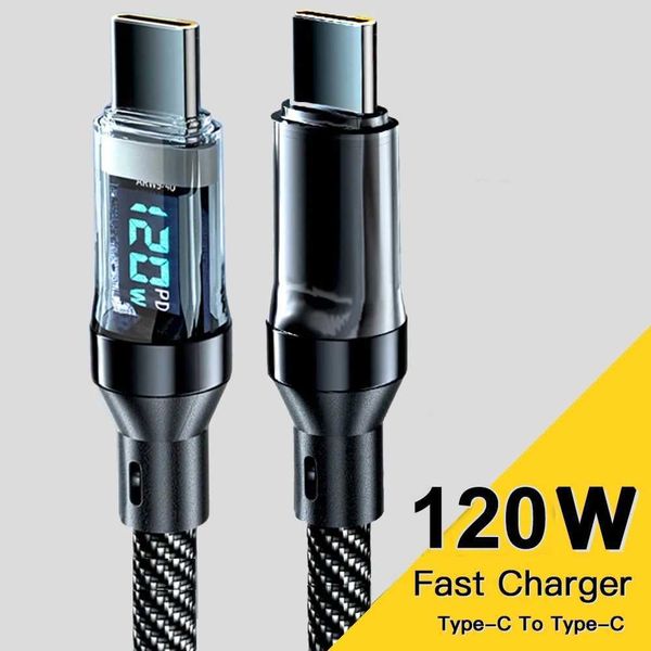 USB Type C To USB C Cable 120W-5A PD Fast Charging Charger Wire Cord For Macbook Type-C USBC Cable 2MXJ250103
