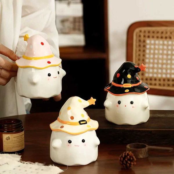 1 Cute Ghost Ceramic Coffee Cup with Reusable Afternoon Tea Cup Ideal Gift for Perfect Halloween and Easter Home or Office CL240905
