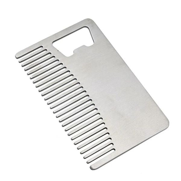 New Professional Card Style Men&#039;s Mustache Comb Beer Openers Anti Static Stainless Steel Comb Bottle Opener