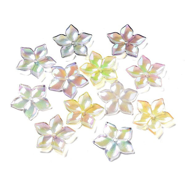 Capuchons de perles en acrylique transparents avec placage UV