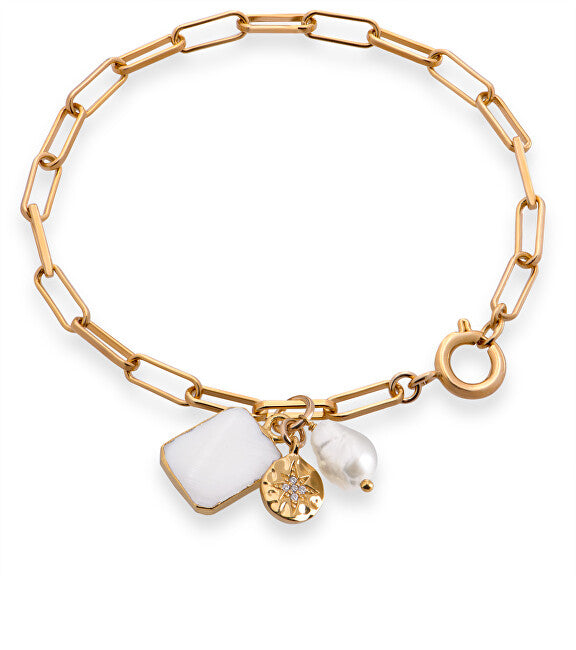 Decadorn Fascinating gold plated bracelet with a real pearl