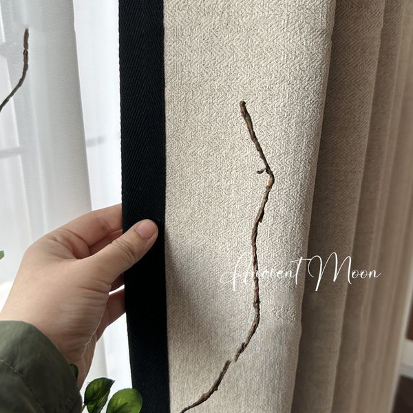 C321 Antique style jacquard dark pattern chenille curtains high light blocking high quality curtain washable black edge shape