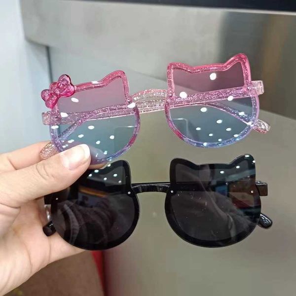 Childrens Cute Set Sunglasses Acrylic Bow Outdoor UV Protective Sunglasses Baby Girls Classic Children Boys UV400 Glasses W250109