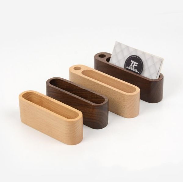 Business Card Holder Note Holder Display Device Cards Stand Holder-Wooden Desk Organizer Office Accessories SN5015