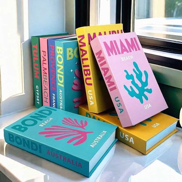 Palm Capri Ibiza Miami Tulum Fake Book Storage Box Travel Series Colorful Decorative Coffee Table Books Shooting Prop Home DecorXJ241228