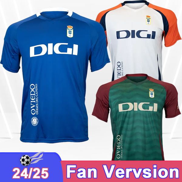 24 25 Real Oviedo Mens Soccer Jerseys S. CAZORLA PAULINO MASCA Home Away 3rd Football Shirts Short Sleeve Uniforms