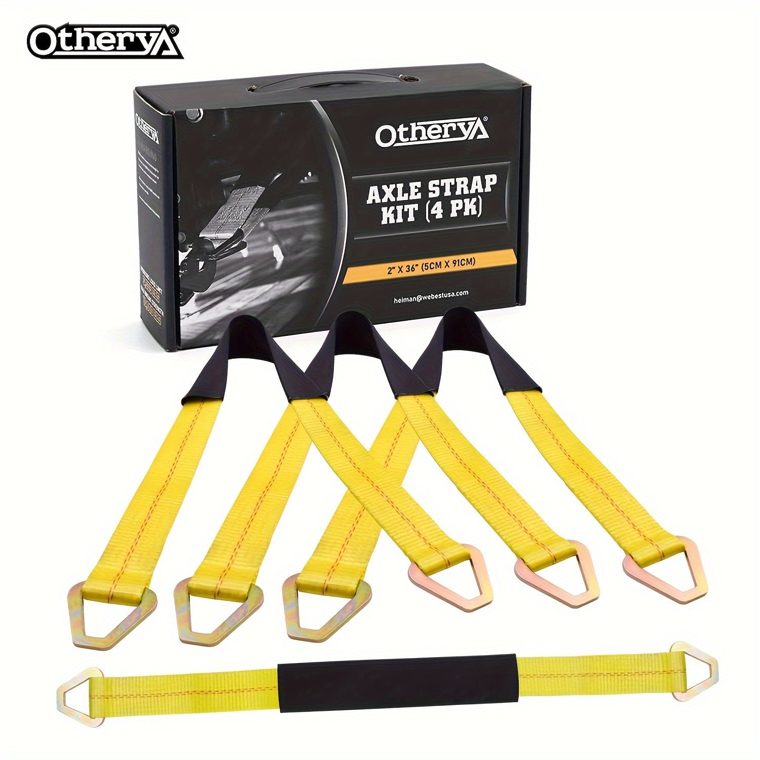 TEMU Otherya 2-inch X 36-inch Long Tie Down Straps With D-rings And Protective Sleeves - 10,000 Lbs Capacity For Kar Kaddy Dolly Automatic Car Towing