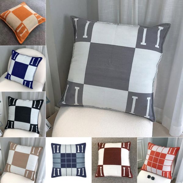 cushion decorative pillow designer pillowcase Nordic Style Model Room Lunch Break Sofa Cushions Car Waist Back Cushion Wool Knitted Pillowca