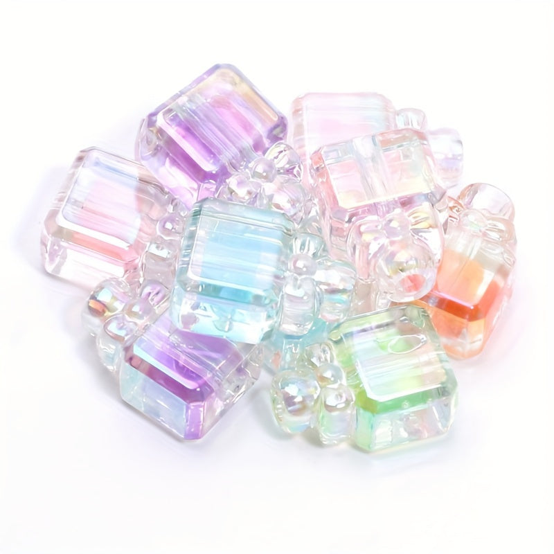 TEMU 10pcs (10 Beads) - Pastel & Vibrant Colors - Cylinder Beads For Jewelry Making, Keychains, Pendants, Bracelets - Durable Acrylic Beads For Diy