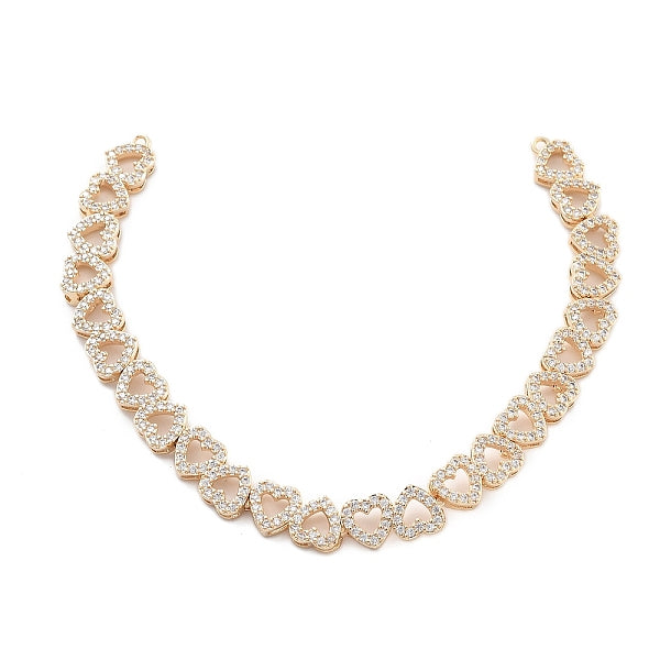 Messing Micro Pave klare Zirkonia Multi Herz Verbindungsstück Charms