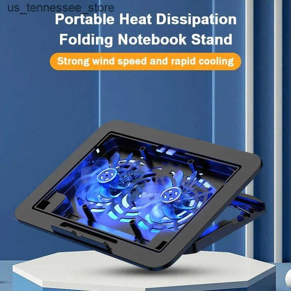 Laptop Cooling Pads 7 Height Wind Speed Adjustable Gaming Laptop Cooler Large Size For 12-17 Laptop Cooling Pad 1200 RPM 2 fans Notebook Coo