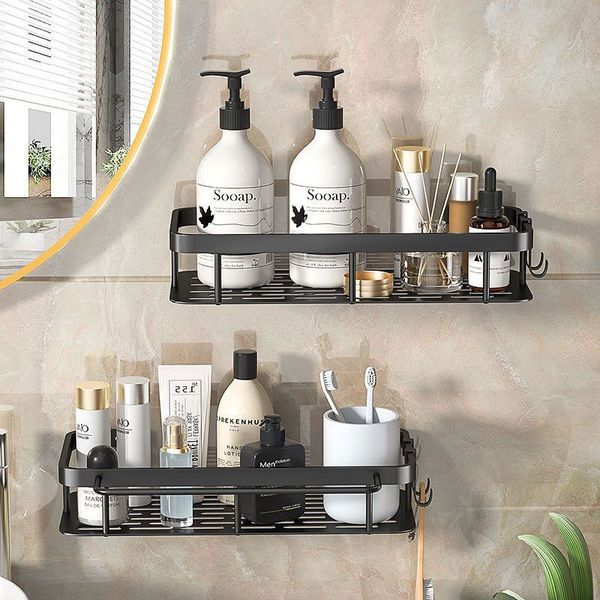 Factory wholesale Perforation-free bathroom shelf Wall shelf Bathroom products skincare storage shelf Purchase please contact