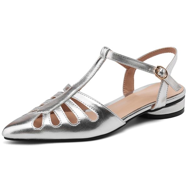Women&#039;s Casual Sandals Gladiator Summer 2024 T-Straps Low Heels Flip ps White Sier Footwear Shoes Girls Comfortable 2101