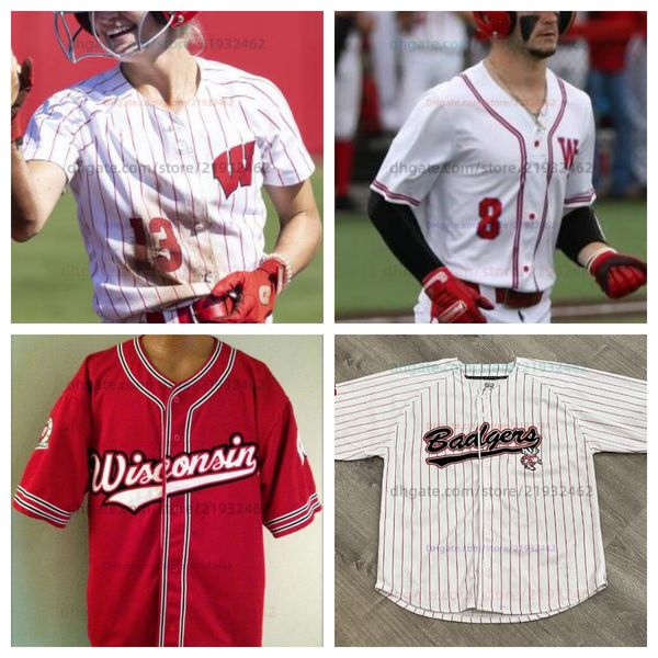 Wisconsin Badgers Baseball Jersey - 2024 Nate Reuvers Joe Hedstrom Walt McGrory Brevin Pritzl Aleem Ford Steven Crowl Ben Carlson