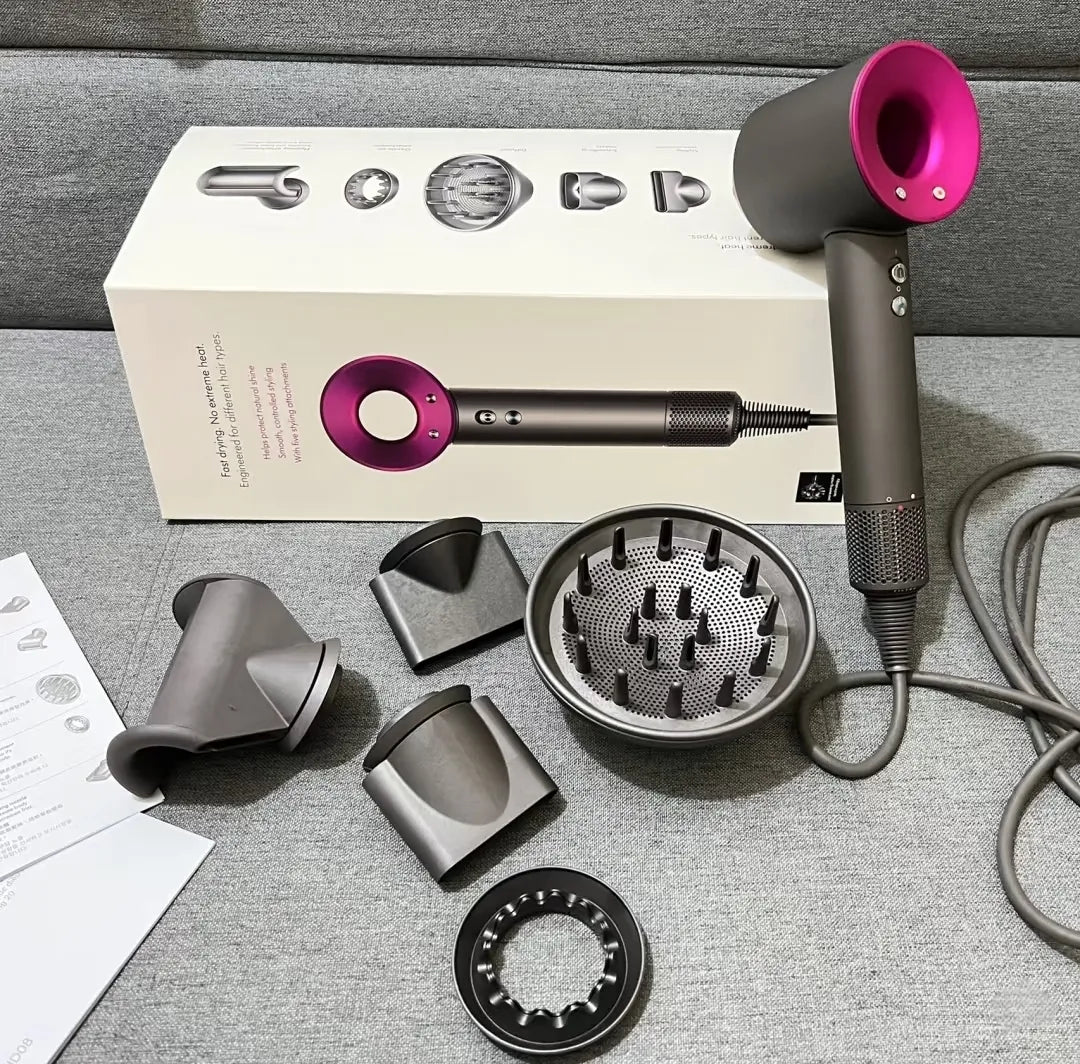 5 Styling Nozzles Salon Fast Dryer Pro System Gentle Heat Tech for Healthy Scalp Care Natural Shine Protection Fast Drying Hair Blower