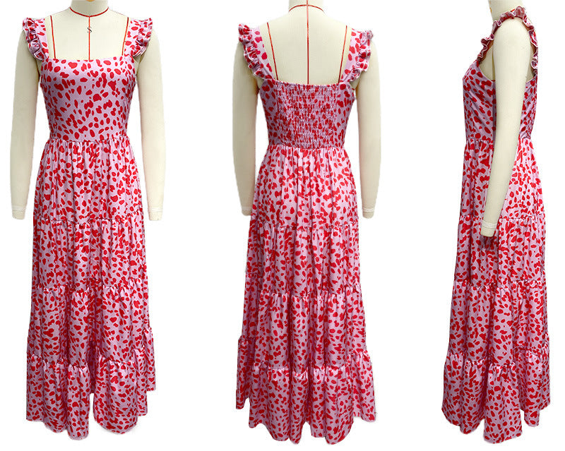 (321) Summer women&#039;s clothing temperament polka dot big swing dress backless beach holiday party long dress