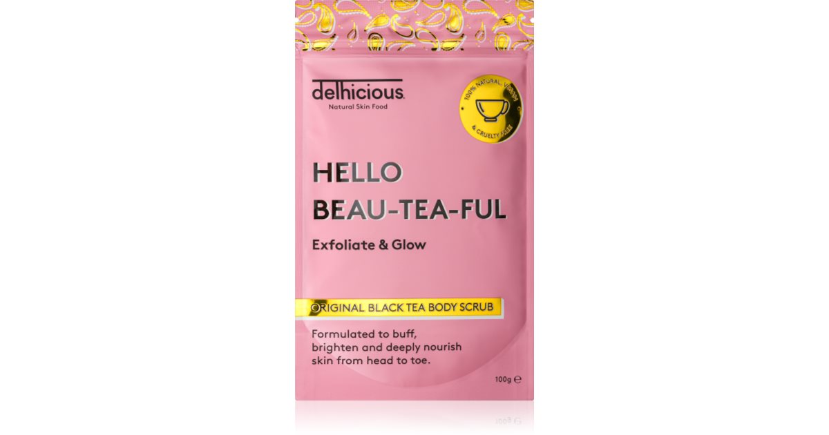 Delhicious Hello Beau-Tea-Ful Gommage corporel original au thé noir 100,0 g
