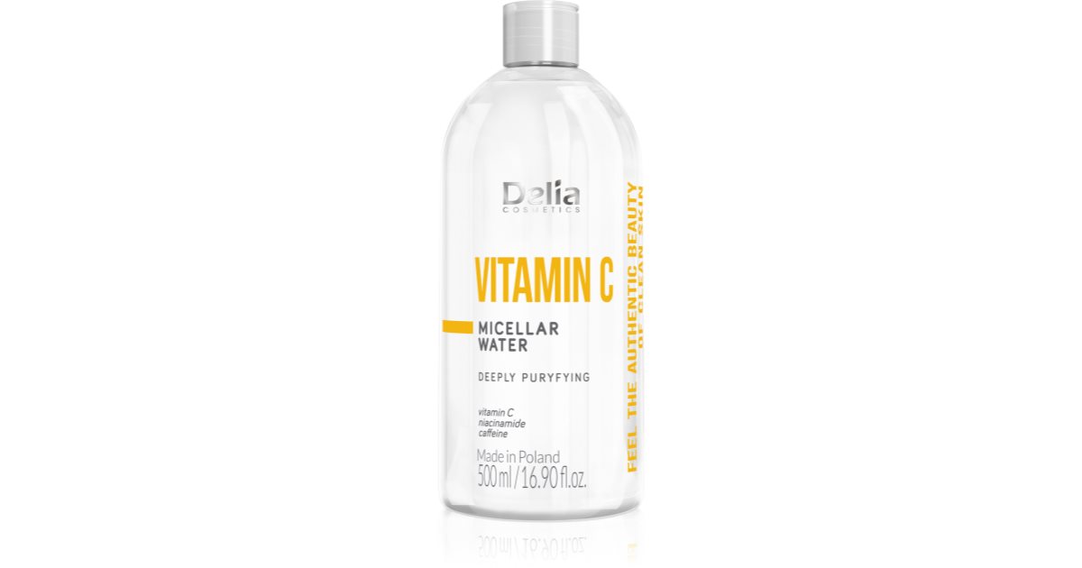 Delia Cosmetics Authentique Beauty Eau micellaire nettoyante à la vitamine C 500 ml