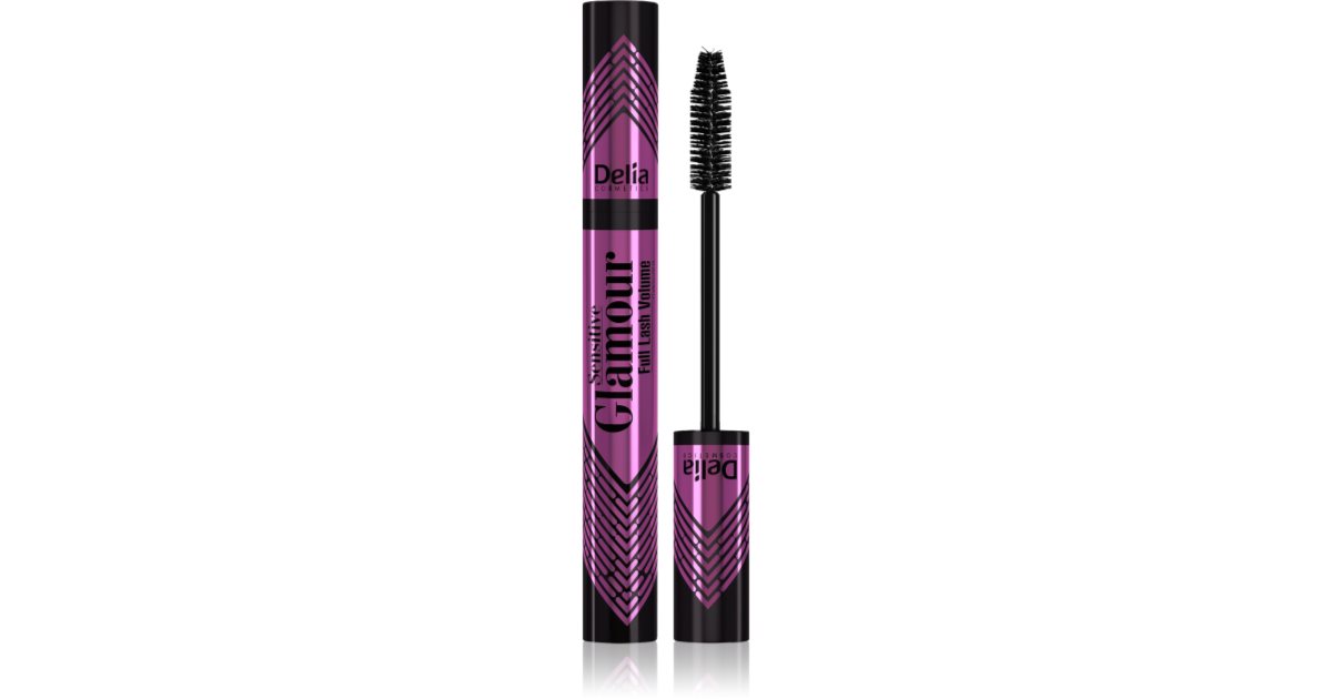 Delia Cosmetics Glamour Volumizing and lengthening mascara for sensitive eyes black color 11 ml