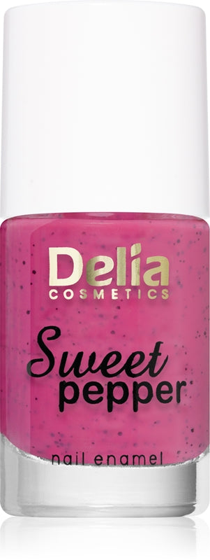 Delia Cosmetics Sweet Pepper Black Particles Nagellack Farbe 08 Beere 11 ml