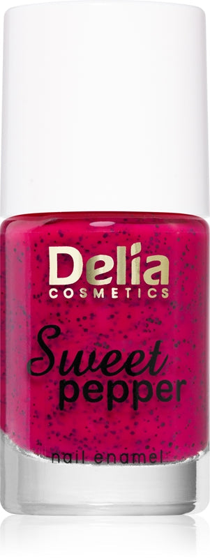 Delia Cosmetics Sweet Pepper Black Particles Nagellack Farbe 05 Himbeere 11 ml