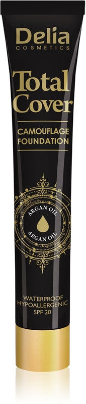 Delia Cosmetics Total Cover Waterproof Foundation Spf 20 Farve 52 Elfenben 25 G
