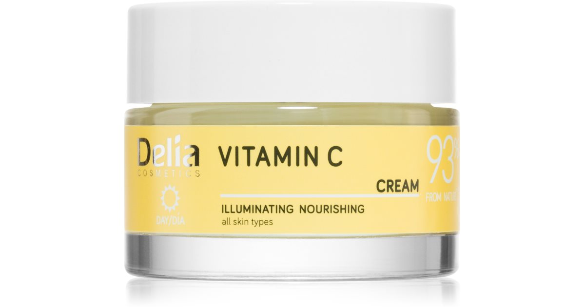 Delia Cosmetics Crema de día iluminadora con vitamina C para el rostro, 50 ml