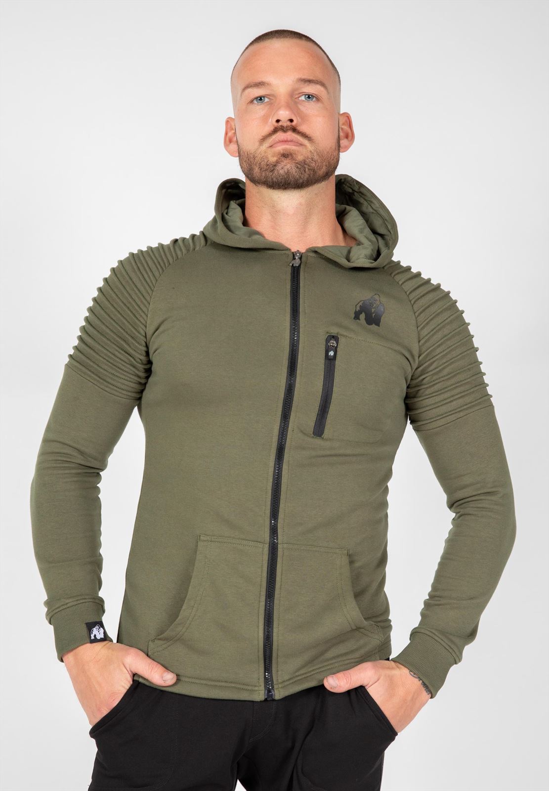 Delta Zipped Hoodie - Army Green - 4XL
