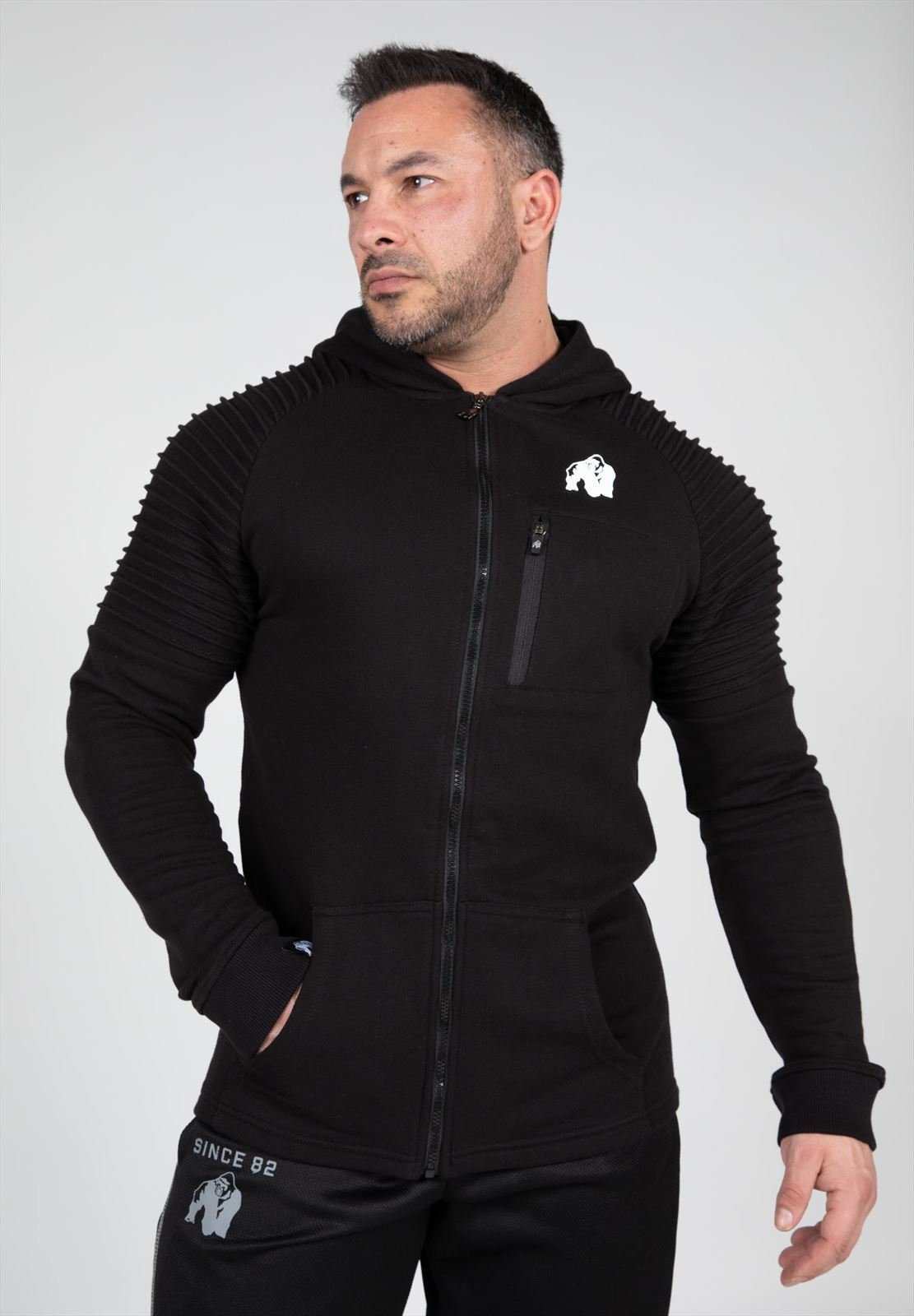 Delta Zipped Hoodie - Black - S