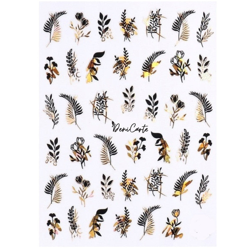 Deni Carte Naklejki Black Lotus - samoprzylepne naklejki na paznokcie