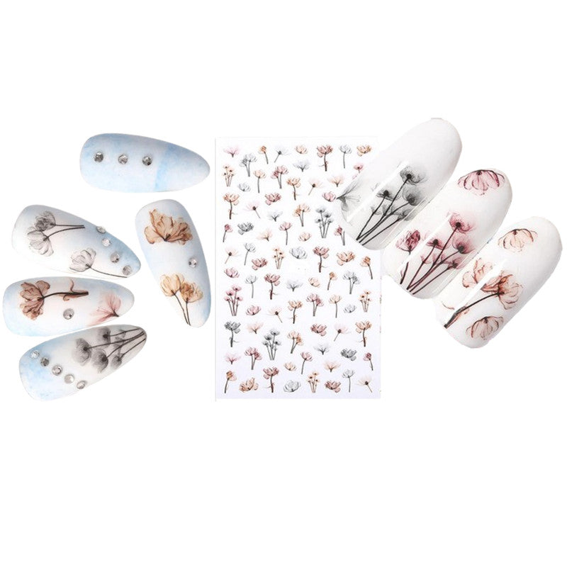 Deni Carte Blomma självhäftande nagelklistermärken