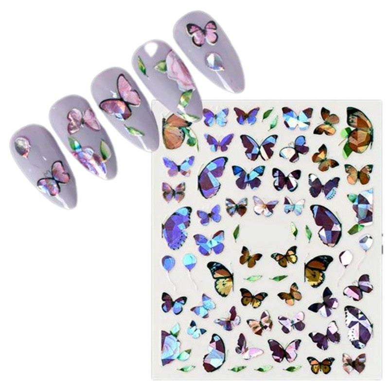 Deni Carte Naklejki Holo Motyle - samoprzylepne naklejki do zdobienia paznokci