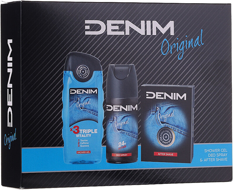 Denim Original - aftershave 100 ml + deodorantspray 150 ml + duschgel 250 ml