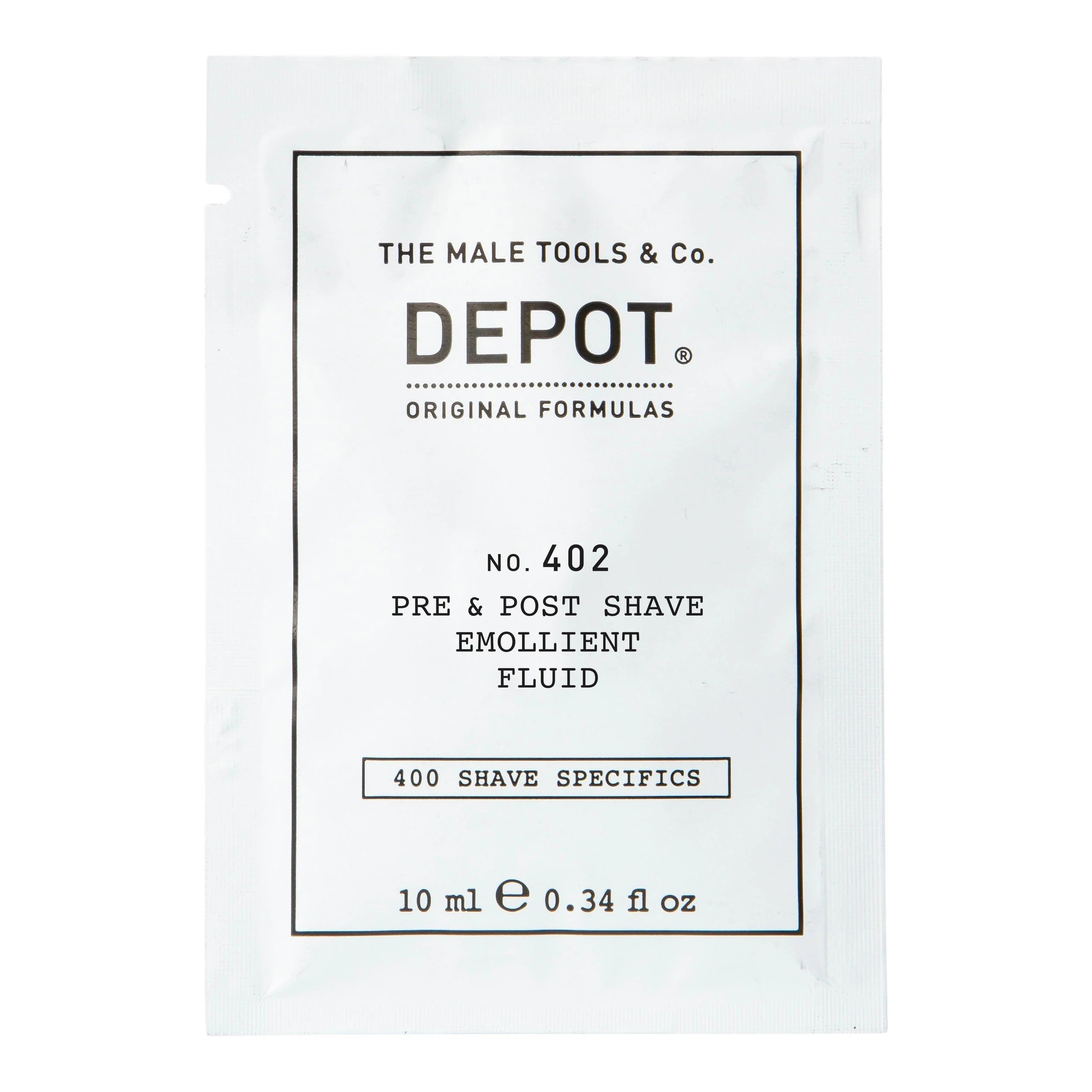 Depot, 400 Shaving Specifications No. 402, Essential Oils, Soothing Fluid, Pre and Post Shave, 10 ml