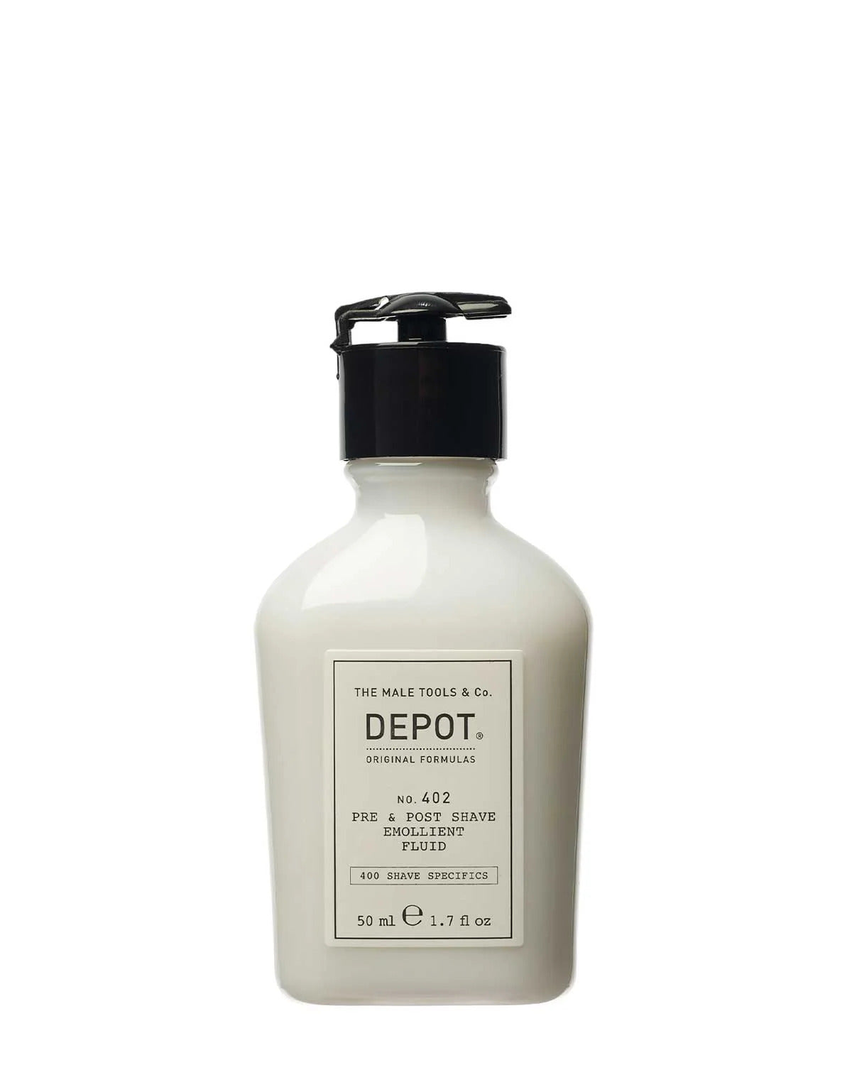 Depot, Barberingsspesifikasjoner nr. 402, essensielle oljer, lindrende væske, før og etter barbering, 50 ml