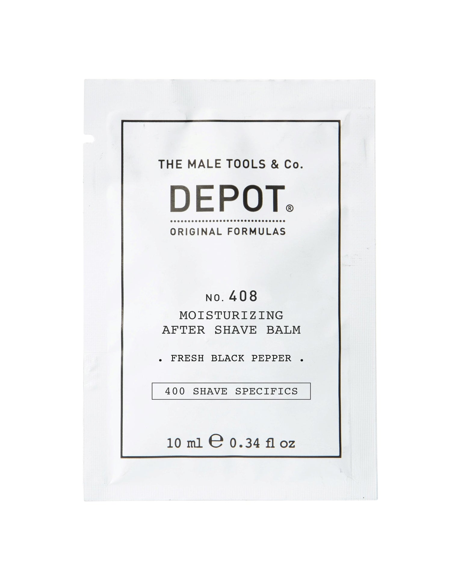 Depot, 400 Shaving Specifications #408, Fresh Black Pepper, Moisturizing, Aftershave Balm, 10ml