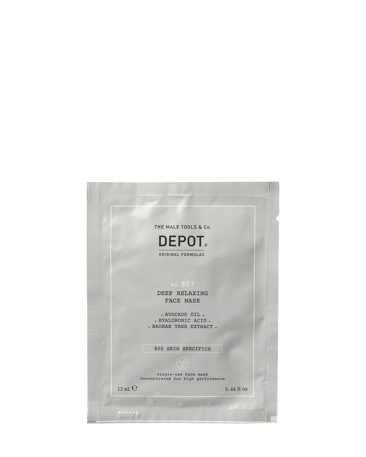 Sett, Depot, 800 Hudspesifikk nr. 807 Hyaluronsyre Beroligende-Hydraterende og Pleiende Sheet Mask for Ansikt Dag 12 stk 13ml