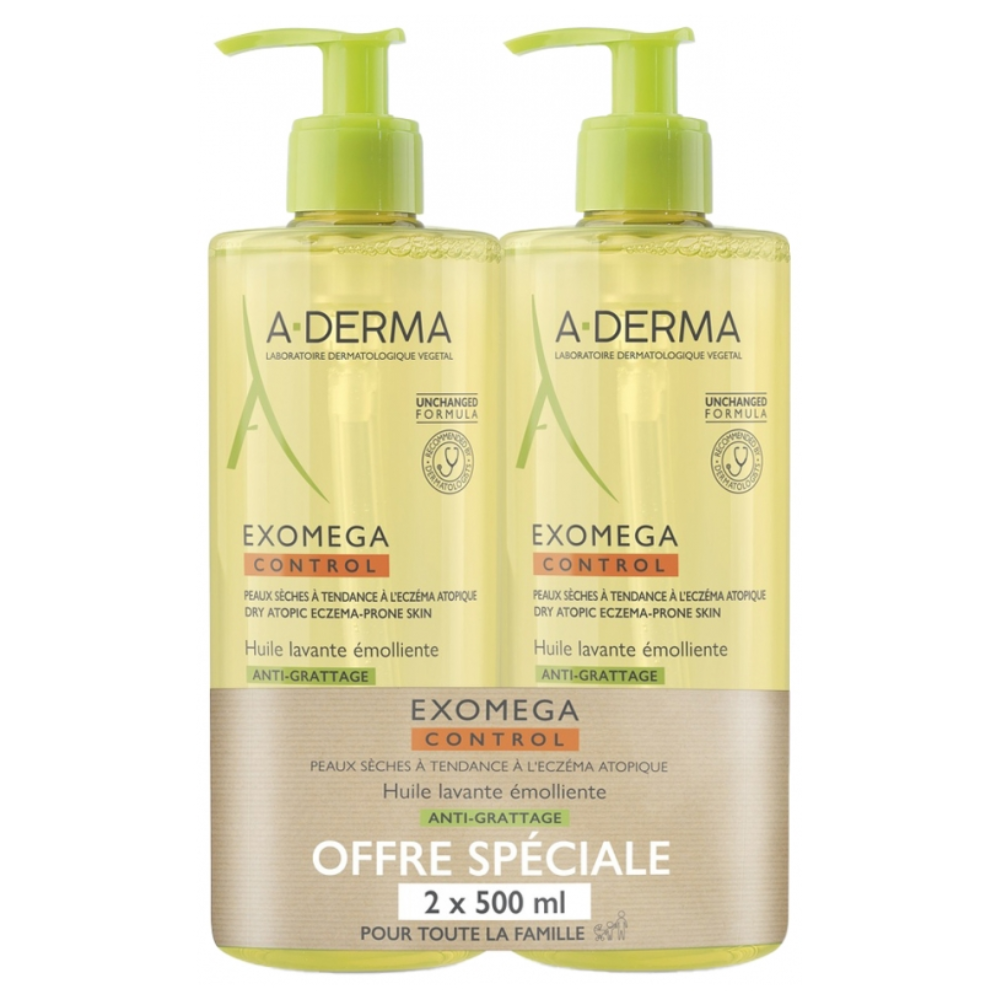 TILL-Derma Exomega Control Mjukgörande Anti-Scratch Cleanser 2x500ml