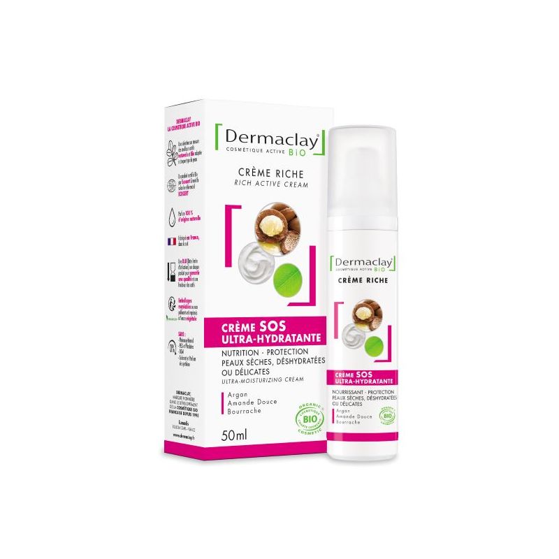 Dermaclay Sos. Creams Ultra Organic Day Moisturizer 50ml